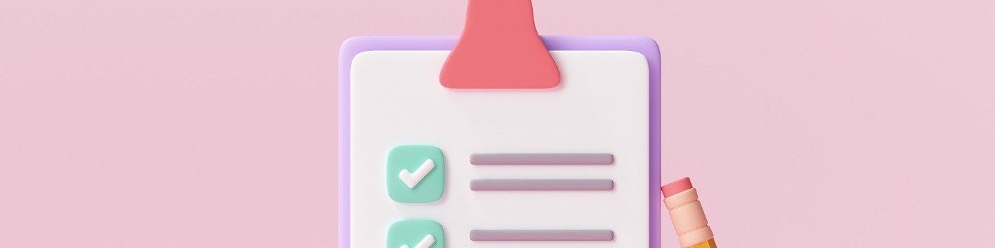 Survey form on clipboard