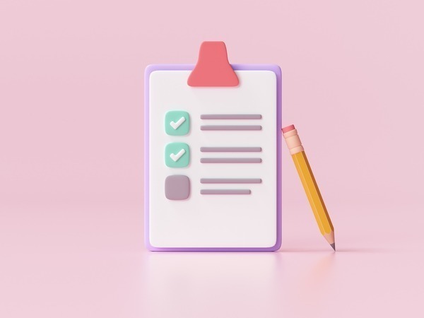 Survey form on a clipboard