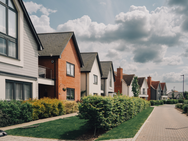 Row of detached and semi detached homes